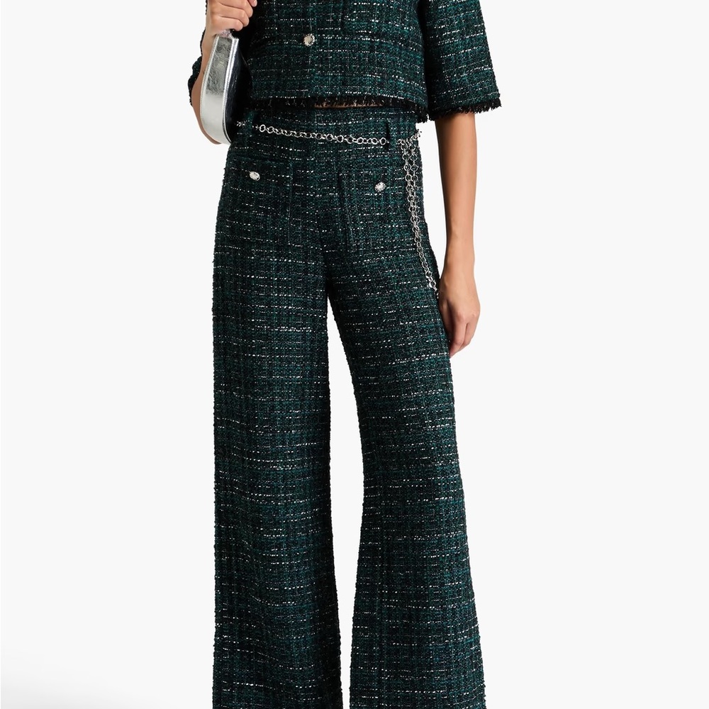 Maje Tweed Wide Leg Pants